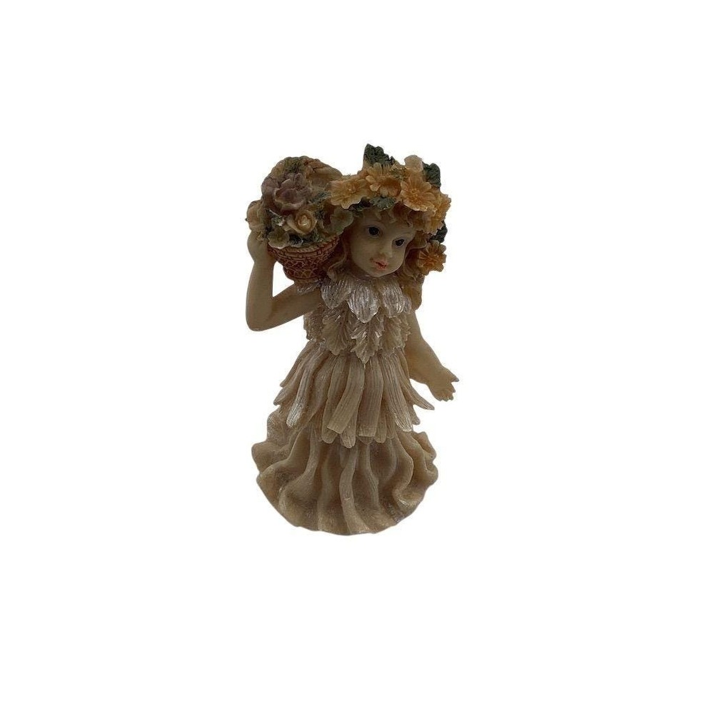 K'S collection Handpainted Garden Fairy‎ Figurine with Flower Basket